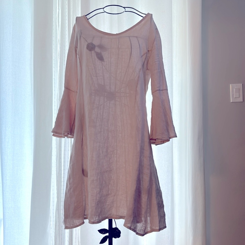 Linen summer dress made in Italy Sz Small, large fit